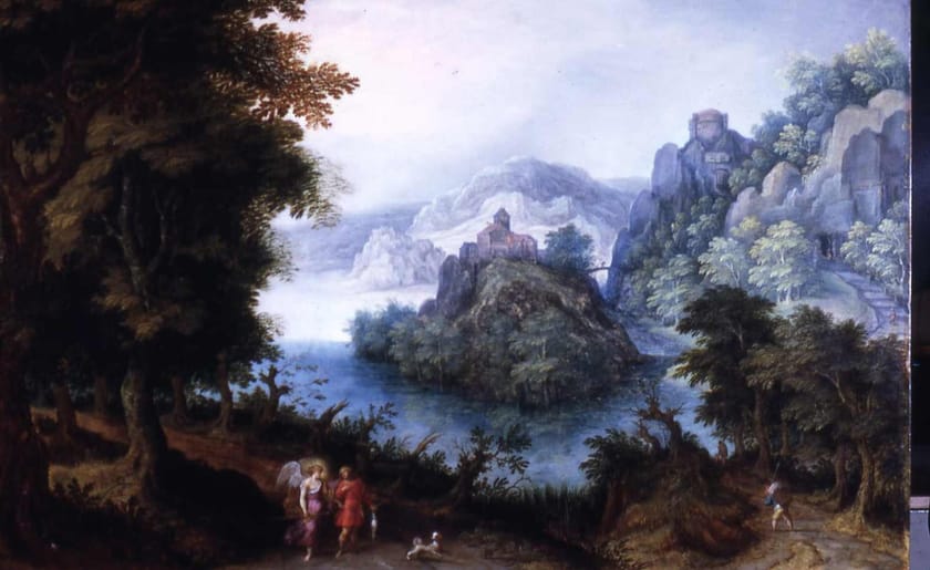 Landscape with Tobias and the Angel by Denys van Alsloot