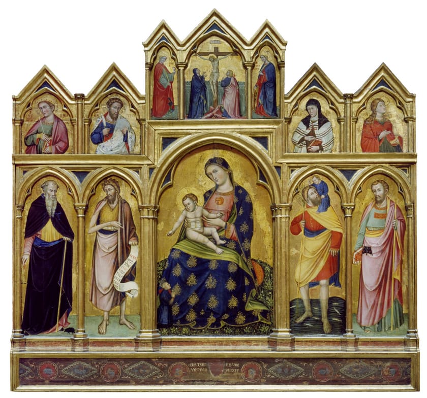 Madonna and Child, the Crucifixion, and Saints by Catarino Veneziano