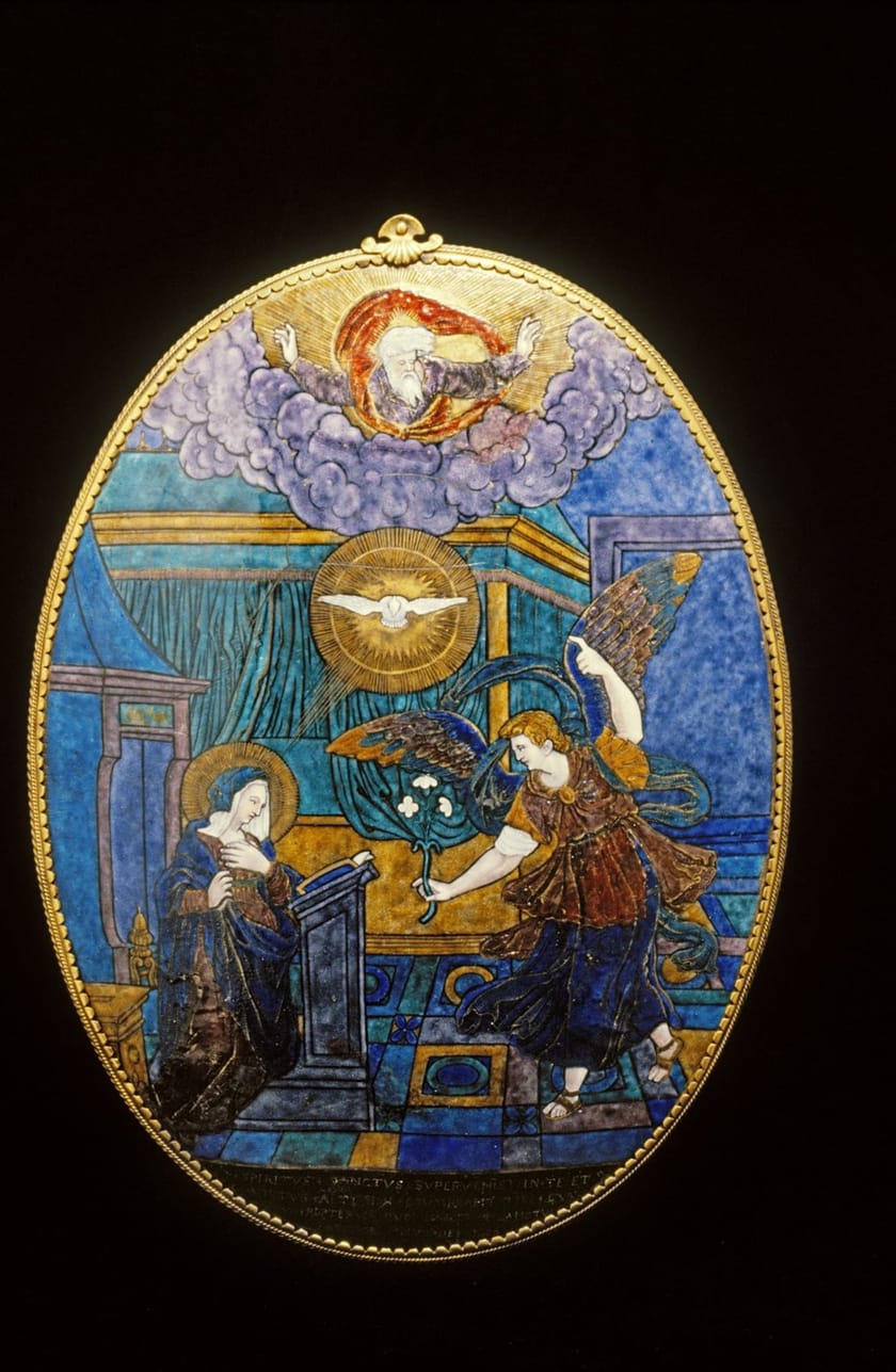Oval Plaque with the Annunciation by Jean Limosin I