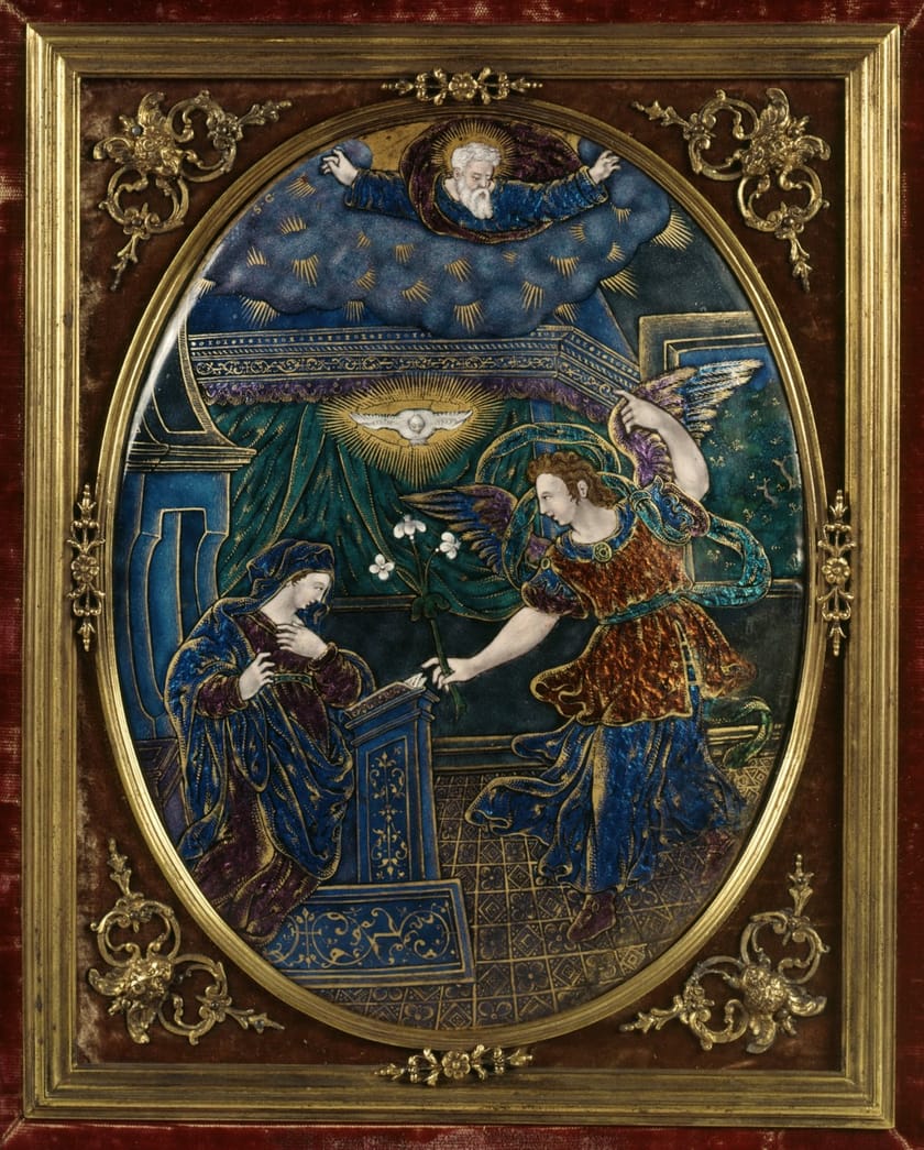 Oval Plaque with the Annunciation by Suzanne de Court